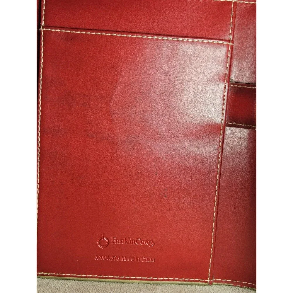 Franklin Covey 6 Ring Small Envelope Style Red Planner Organizer 7.5